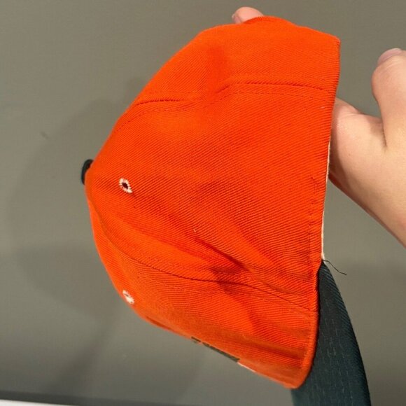 Vintage Miami Hurricanes Snapback Hat Orange & Black Embroidered Logo 90s - Picture 4 of 8